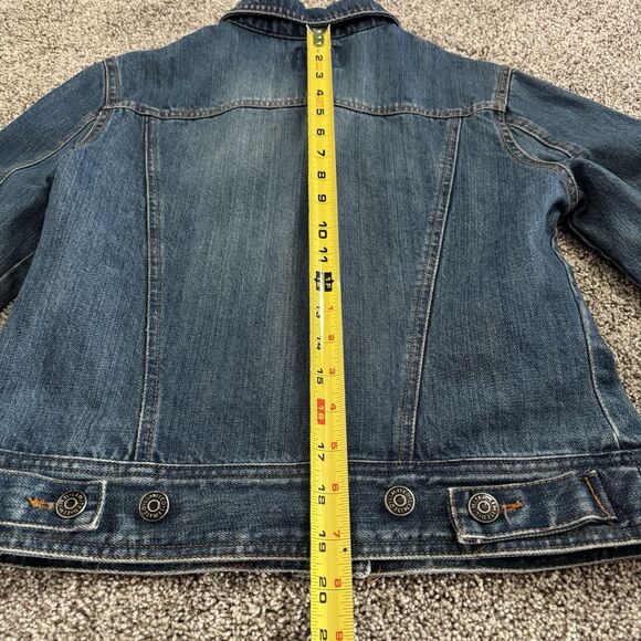 The Limited Denim Jean Jacket Blue Cotton Long Sleeve Women’s Size Medium - Picture 12 of 14